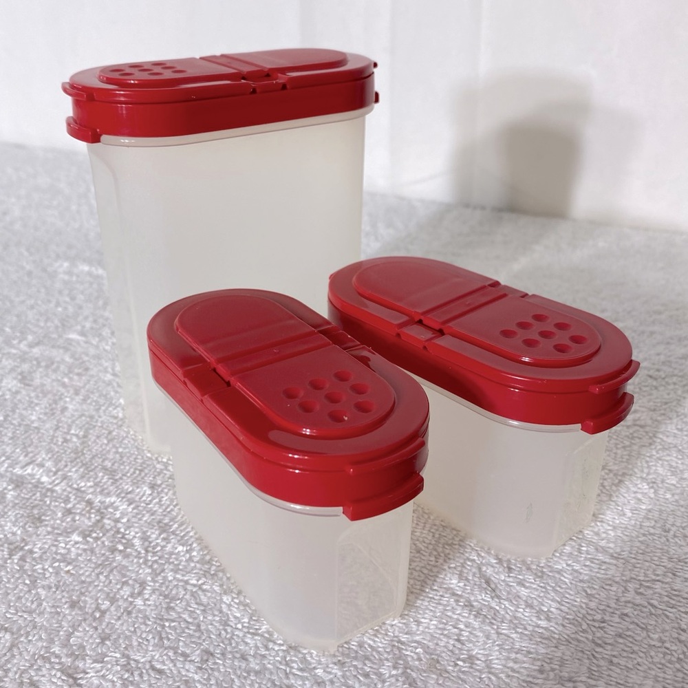 Vintage Tupperware Red Modular Mates Spice It Containers 6pcs